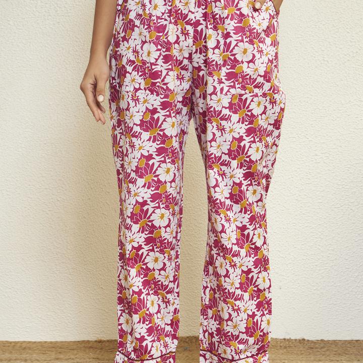 Pink Floral Kurta & Pajama