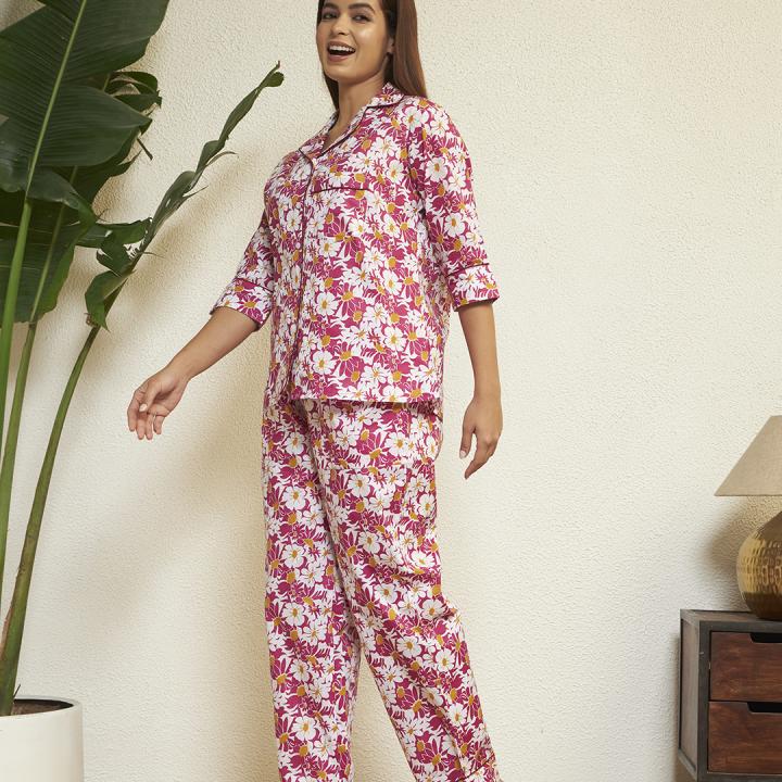 Pink Floral Kurta & Pajama