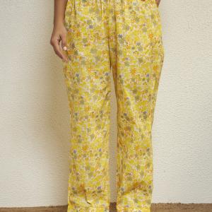 Yellow Floral Kurta Pajama
