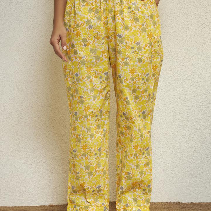Yellow Floral Kurta Pajama