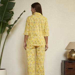 Yellow Floral Kurta Pajama