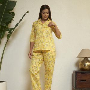 Yellow Floral Kurta Pajama