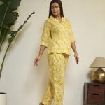 Yellow Floral Kurta Pajama