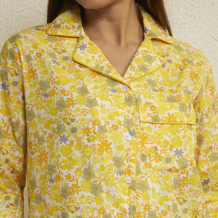 Yellow Floral Kurta Pajama