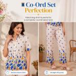 Blue Floral Printed Night wear Kurta Pajama