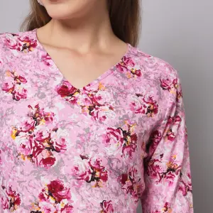 Women's Casual Stylish Printed Tops | Comfortable & Breathable Latest Floral Print Regular Fit Top for Girls