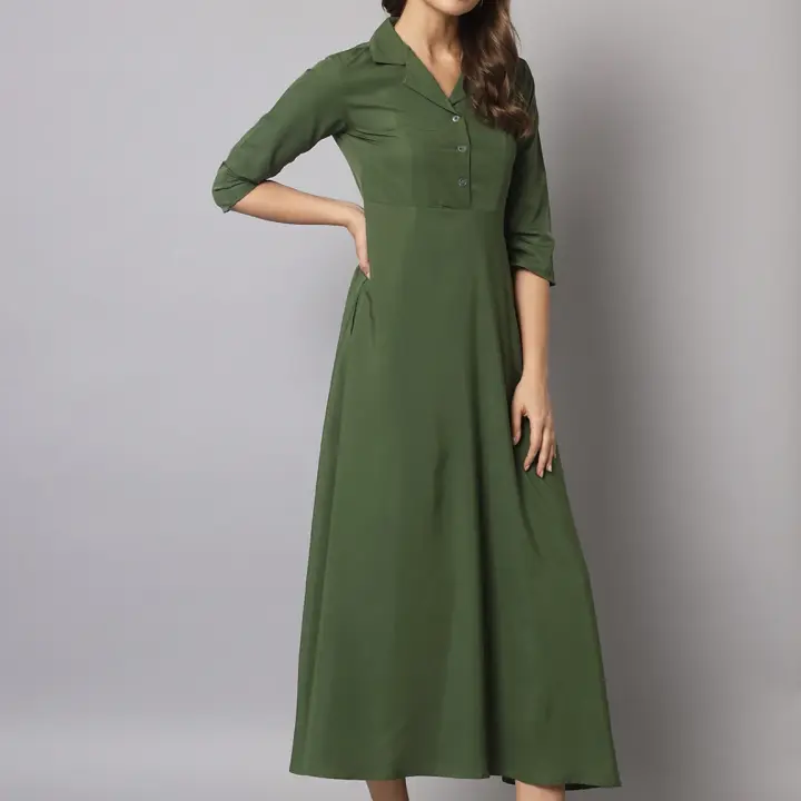A line green calf length
