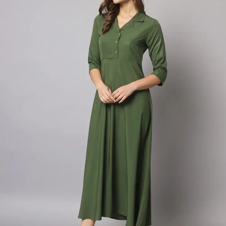 A line green calf length